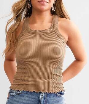 NWT Free People Ribbed Tank Top - Women's Tank Tops in Cocoa